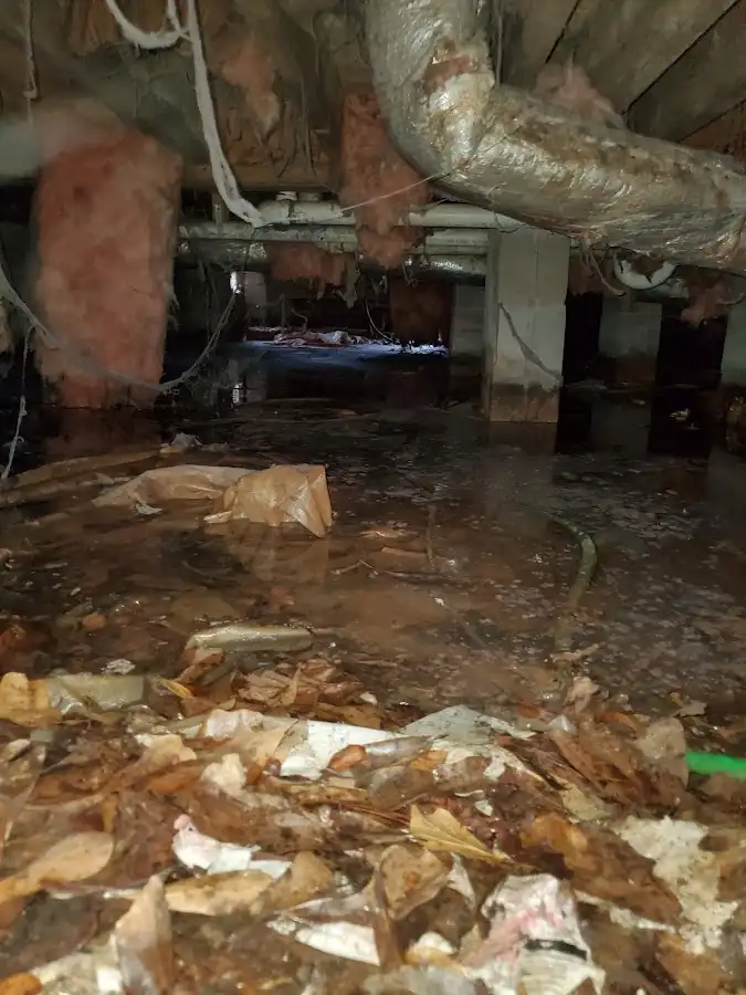 Crawl space flood assessment for Commercial Water Damage Restoration in Tecumseh